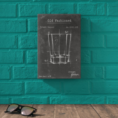 Barware Blueprint I by Ethan Harper - Painting on Canvas