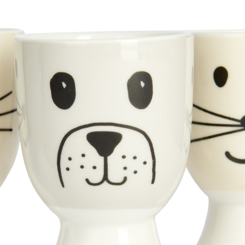 Cat Dog 4 Piece Egg Cup Set