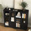 Armoire noire avec portes vitrées et tiroir - Solution de rangement polyvalente pour la décoration de la chambre à coucher