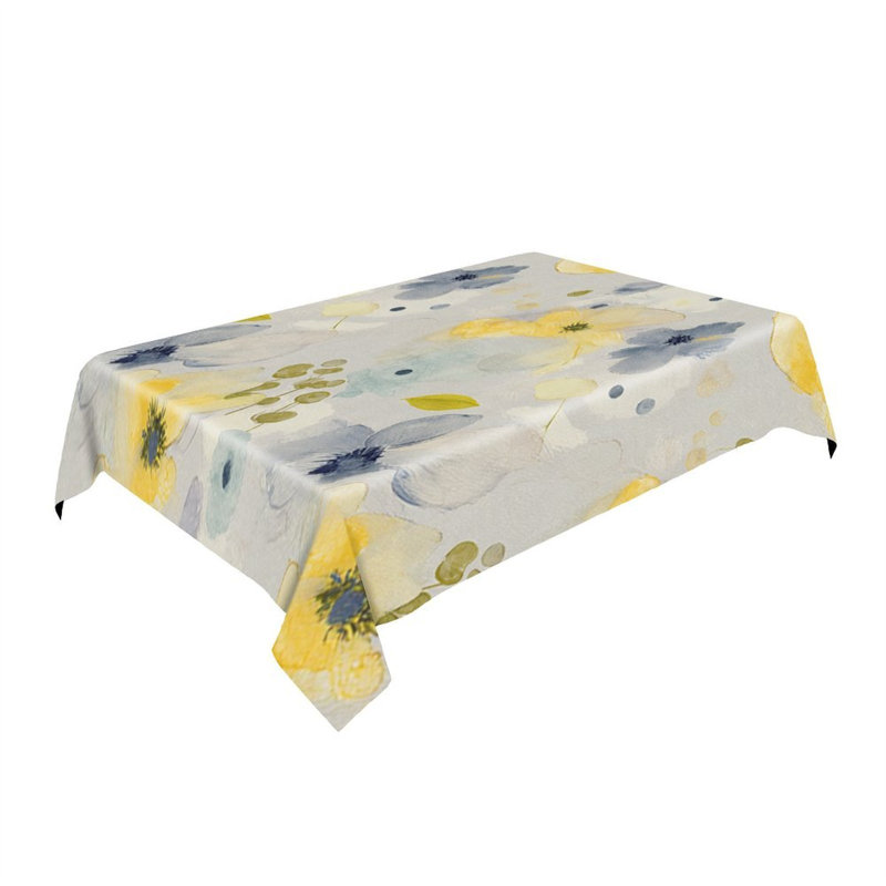 Nappe rectangulaire en forme de lapins aquarelle à motif floral, L 60 x l 86