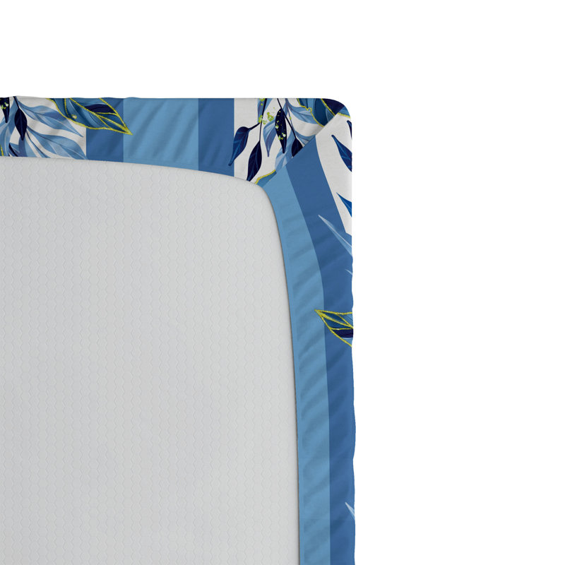 Drap-housse Ambesonne, Bleu mer, azur pâle, bleues / rayé, Drap-housse de taille très grand