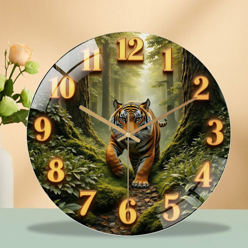 Horloge murale tigre 12 po