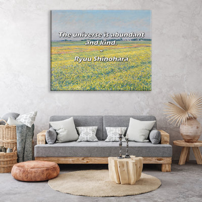 Artsy Quote "The universe is abundant and kind." By Ryuu Shinohara Gallery Wrapped Canvas
