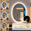 Oval LED Lighted Bathroom Mirror Backlit with Defog Memory Function -1967938282
