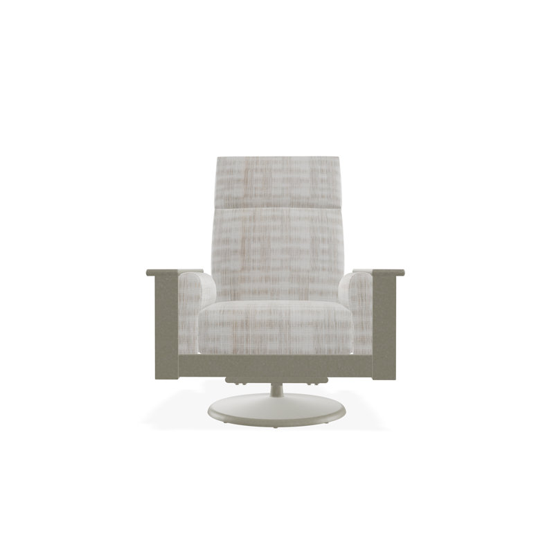 Leeward Polymer Outdoor Lounge Chair, Storm, Illusion Plaid Birch