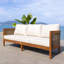 Amanda Solid Acacia Wood Outdoor Sofa