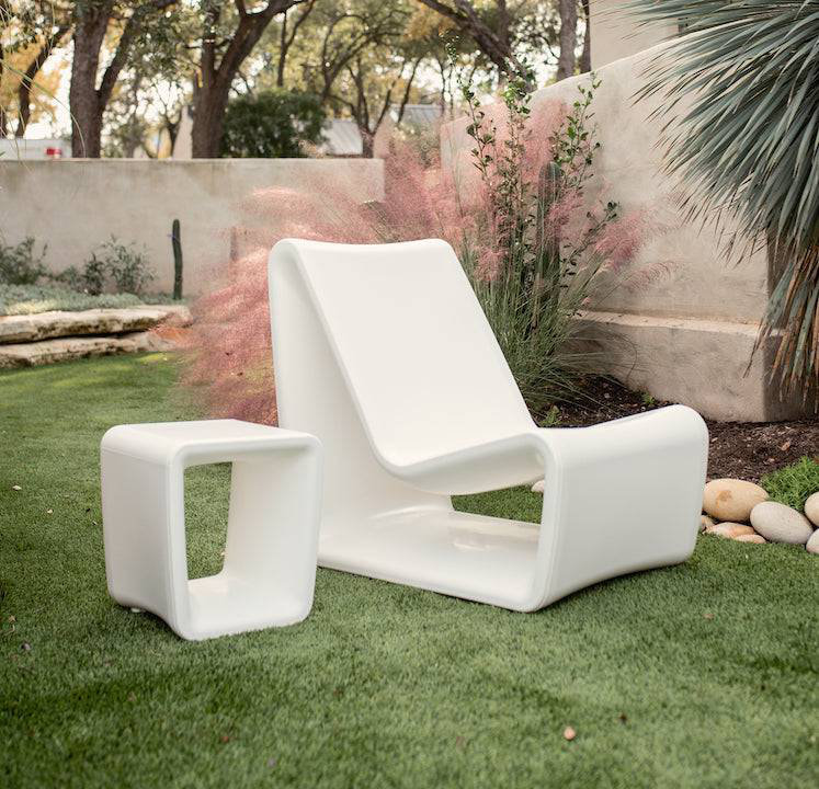 Loop Outdoor Square Side Table, Highcloud White
