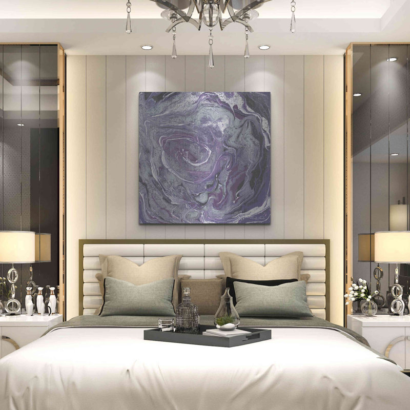 Red Barrel Studio® «Abstract in Purple II» par Cindy Jacobs, art mural en métal, H 36 po x l 36 po