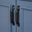 Meuble-lavabo de 30 po avec lavabo en céramique, armoire de rangement en bois massif avec portes à fermeture douce, style rétro, bleu
