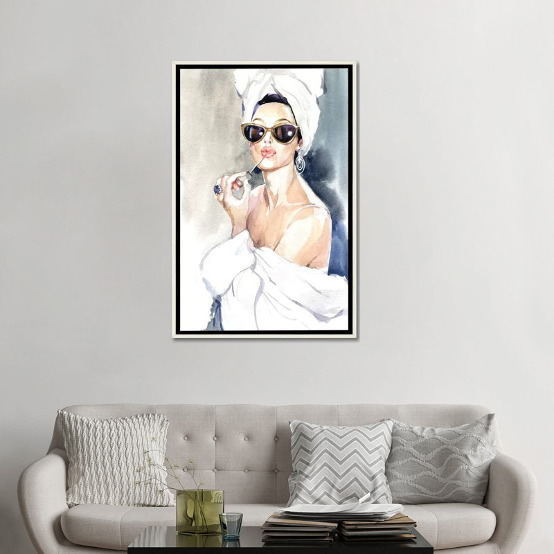 «Avant le miroir», impression de Marina Ignatova, H 48 po x l 32 po x P 1,5 po, Toile encadrée flottante blanc vieilli