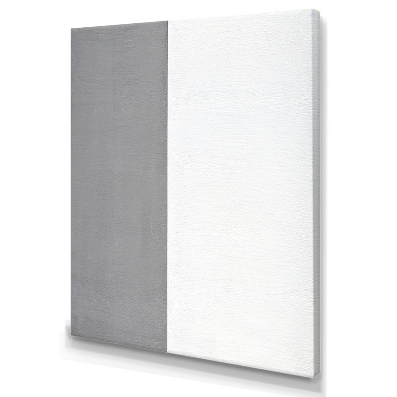 Gris et blanc carré - Art mural moderne et contemporain sur toile, Toile tendue, H 36 po x l 24 po x P 1 po