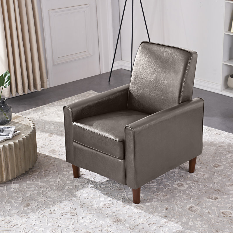 Fauteuil inclinable manuel standard en similicuir de 28 po de largeur Decatur, Similicuir kaki
