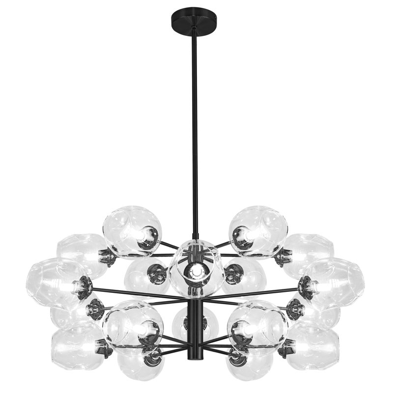 Ripley 18 - Light Dimmable Sputnik Chandelier, Clear, Vintage Bronze