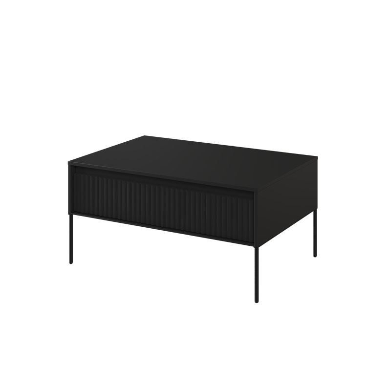 Amarian Four Leg Coffee Table with Storage, Black Matt
