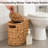 Handwoven Water Hyacinth Toilet Paper Storage Basket With Lid And Handles, Natural Bathroom Organizer Holds 4 Rolls, Durable Wicker Bathroom Storage Basket