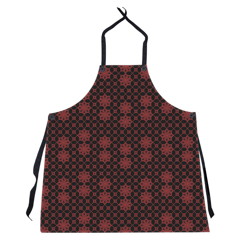 Bib Apron, Hot Red/Black