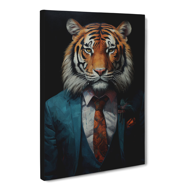 Tiger In A Suit No.5 - No Frame Print, 60cm H x 40cm W x 3cm D