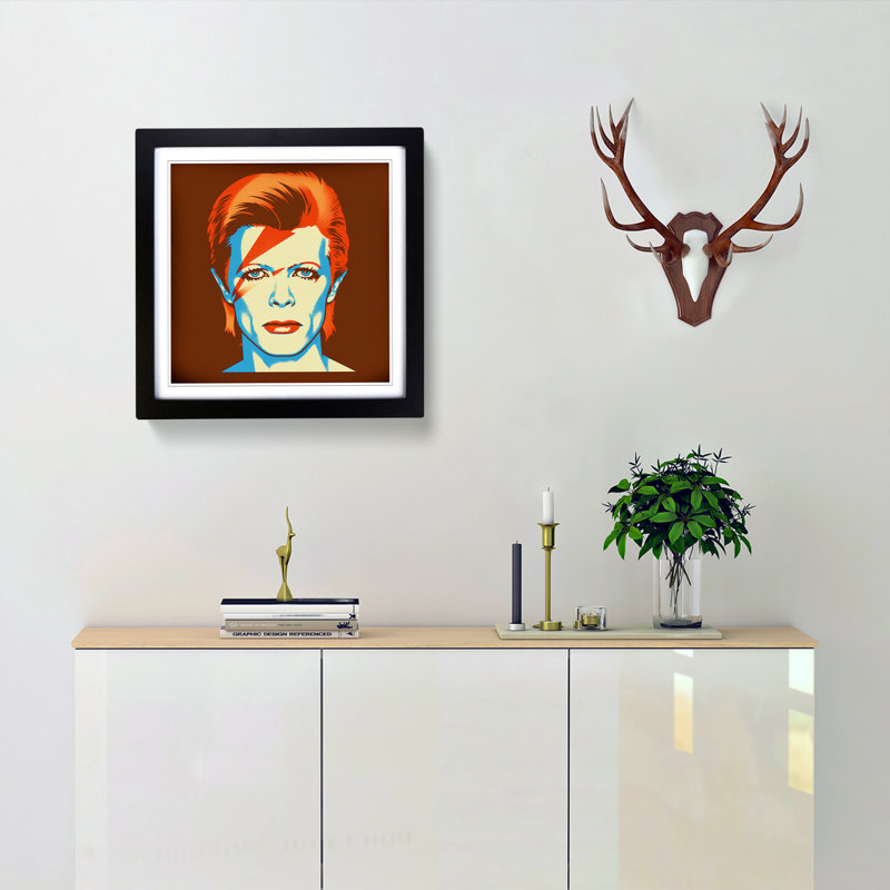 David Bowie Retro No.1 - Framed Print, Black