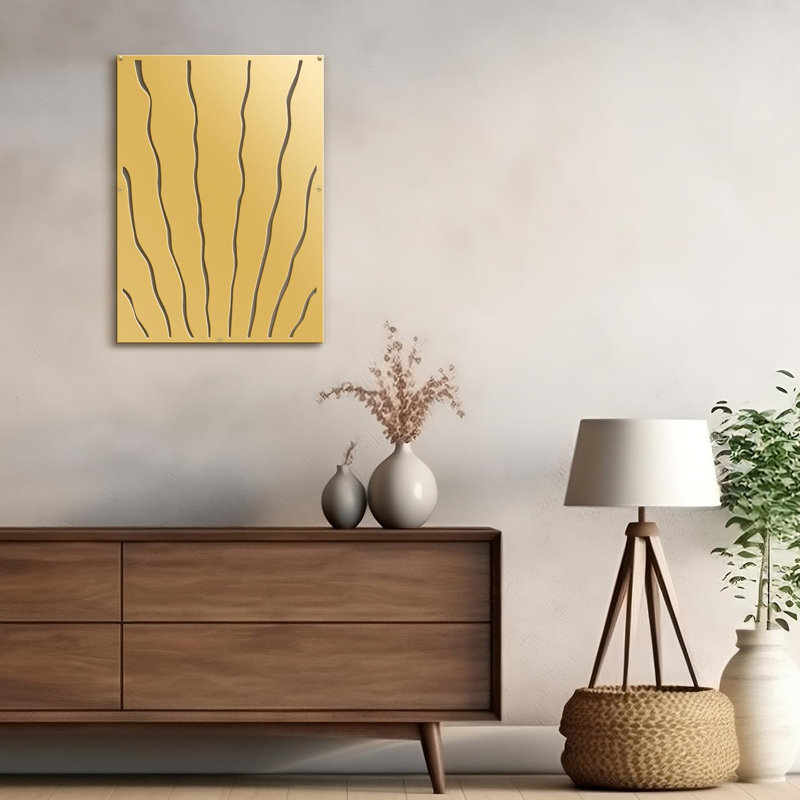 Zèbre à rayures minimaliste moderne abstrait décoratif mural, décoration suspendue, décoration murale en métal, Doré