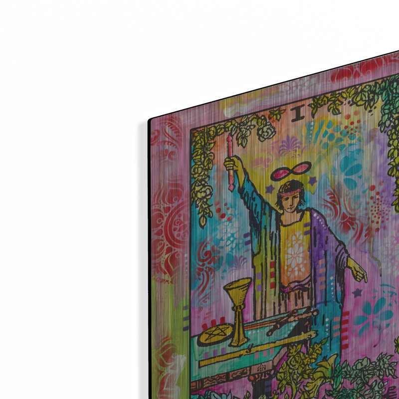 Bungalow Rose «Tarot - The Magicien» par Dean Russo, art mural en métal, H 16 po x l 12 po