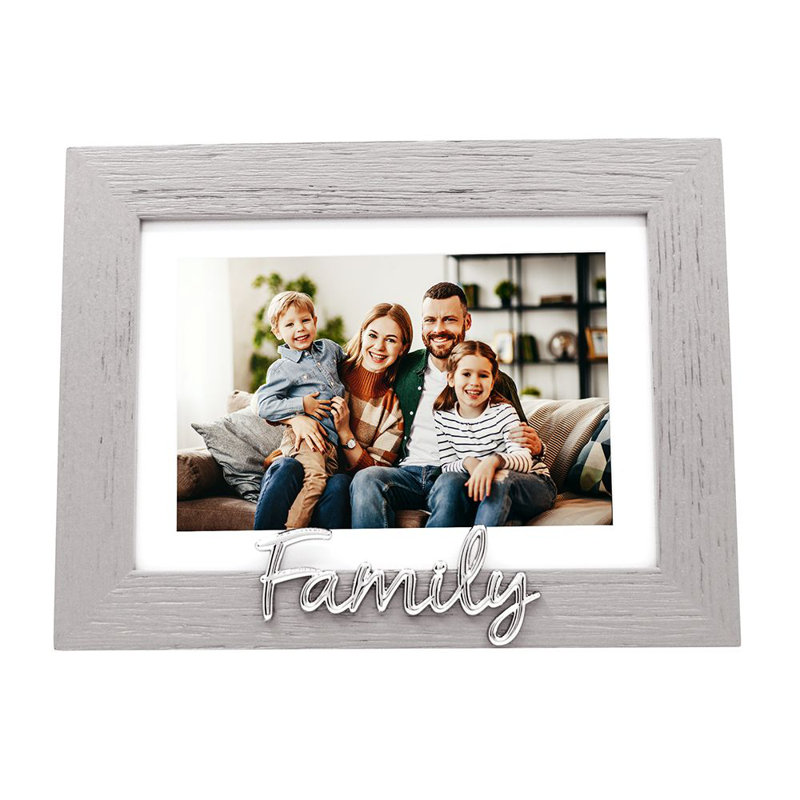 Diggins Grey Matte Picture Frame with Mat, Family