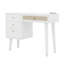 Ensemble de coiffeuse en bois avec prise de charge, ports USB et tabouret rembourré, tiroirs