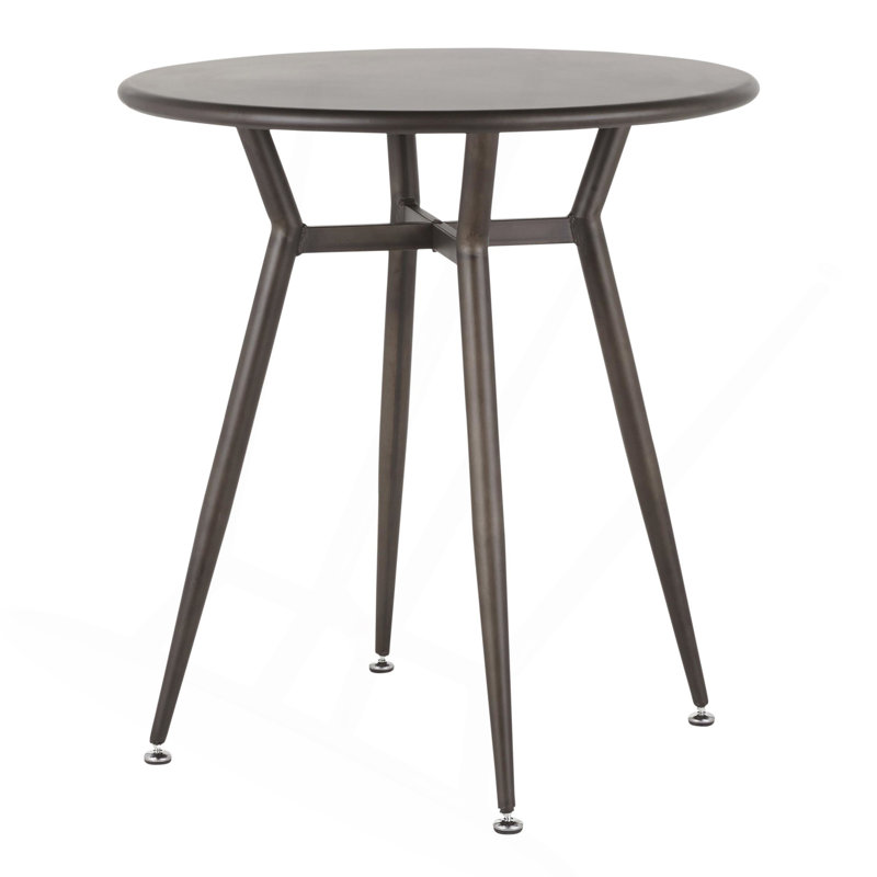 Table de salle à manger ronde Clara en métal antique par Lumisource, Noir antique