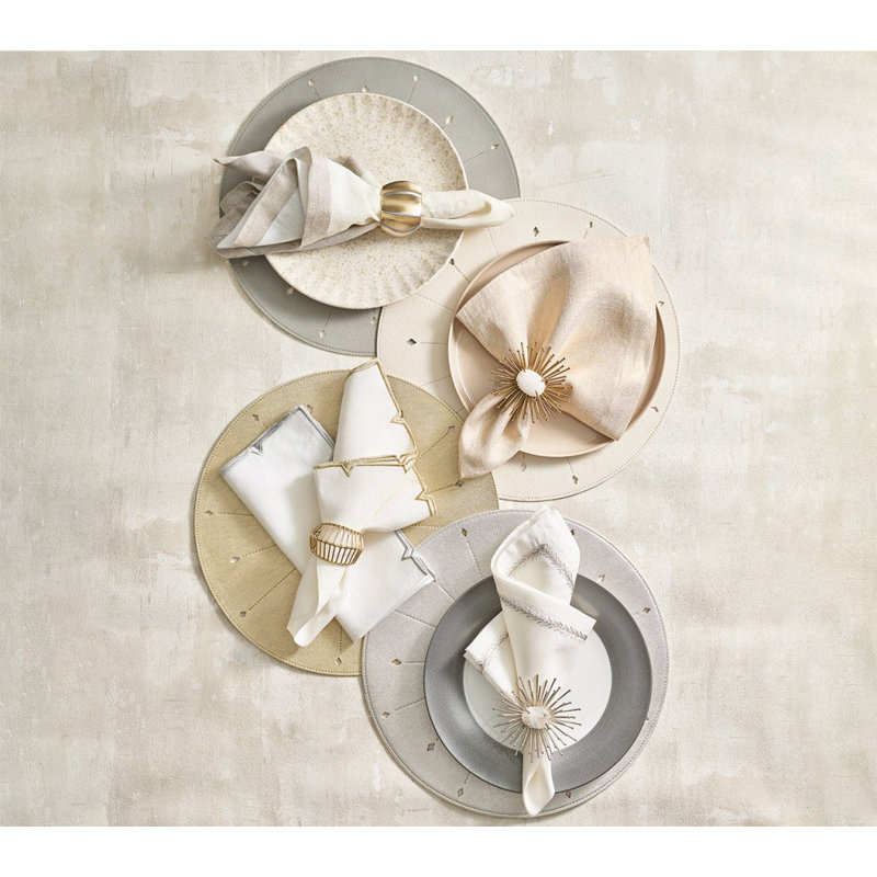 Dart Placemat, Gray/Beige