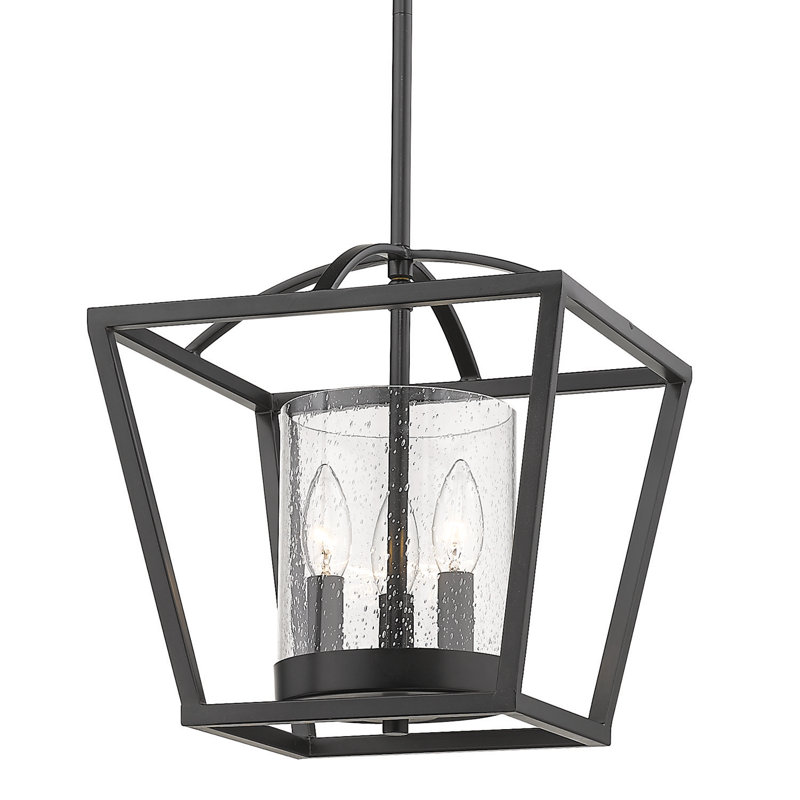 Lustre géométrique à 3 lumières Skegness, Noir mat