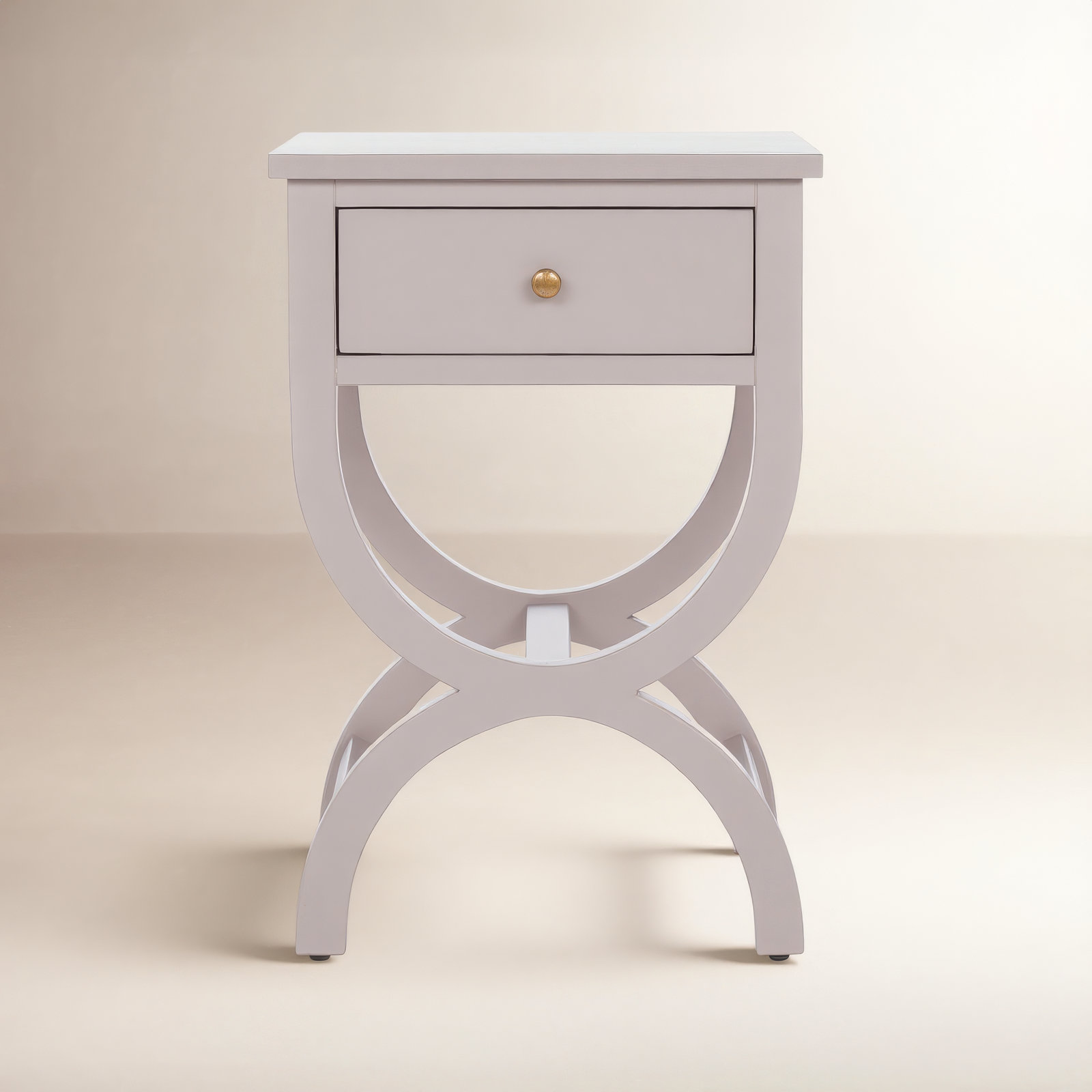 Floris End Table With Storage, Gray Mauve