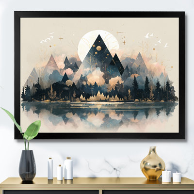 Montagnes sauvages vives - art mural abstrait dans le salon