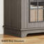 Armoire d'appoint l 30 po avec rangement, armoire moderne avec 2 portes et poignée en métal