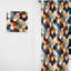 Rideau obscurcissant géométrique abstrait orange et gris Hexagons II - 1 panneaux-107598009