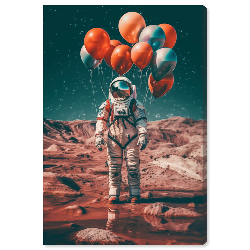 Art de l'astronaute moderne par Notoriart, Toile tendue, H 15 po x l 10 po