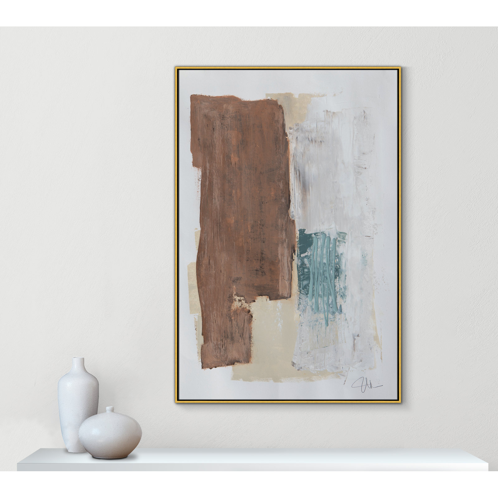 Together We Work I Print, 61.5'' H x 41.5'' W x 2'' D, Gold Framed