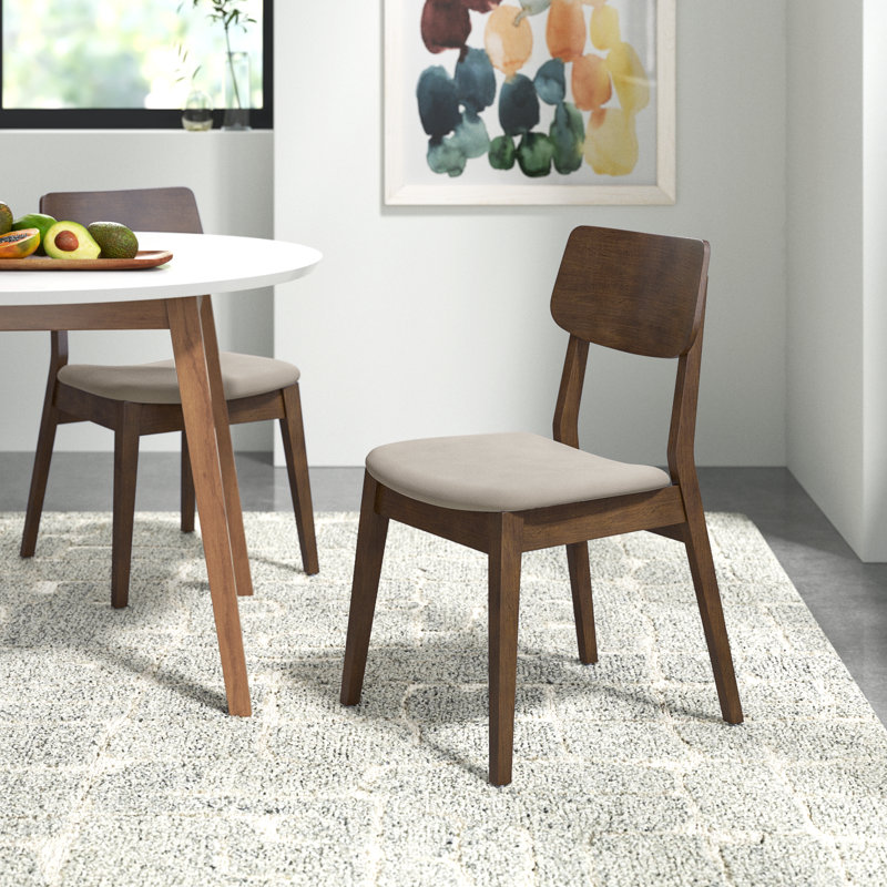 Chaise d'appoint Baebel, Structure en noyer avec siège beige