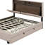 Grand lit plateforme tapissier avec tête de lit, gigogne et 2 tiroirs-6955062