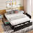 Caelib Faux Leather Upholstered Platform Bed with 3 Large Drawers-299966868