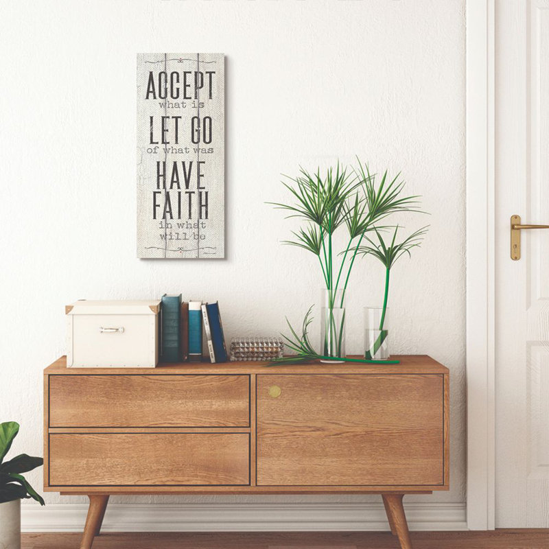 «Have Faith Traditional Inspirational Word Wood Texture Design», impression sur toile, H 30 po x l 13 po x P 1,5 po