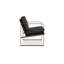 Fauteuil d'appoint Bary, coussins en cuir fleur brun foncé, métal doré