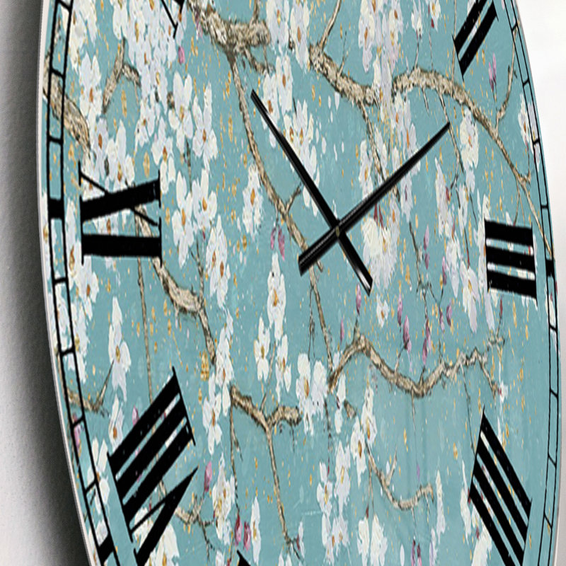 East Urban Home Blue April Tree - Traditional wall clock | Wayfair