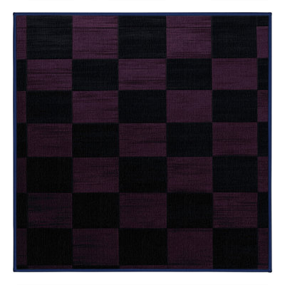 Machine Washable Checkered Blue Area Rug