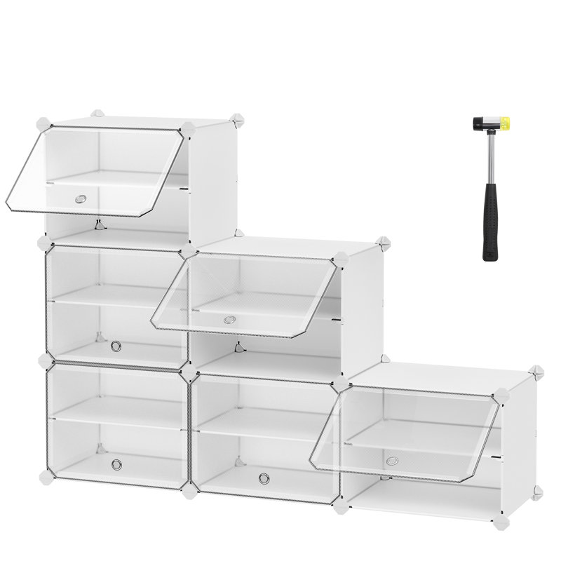24 Pair Shoe Rack, White
