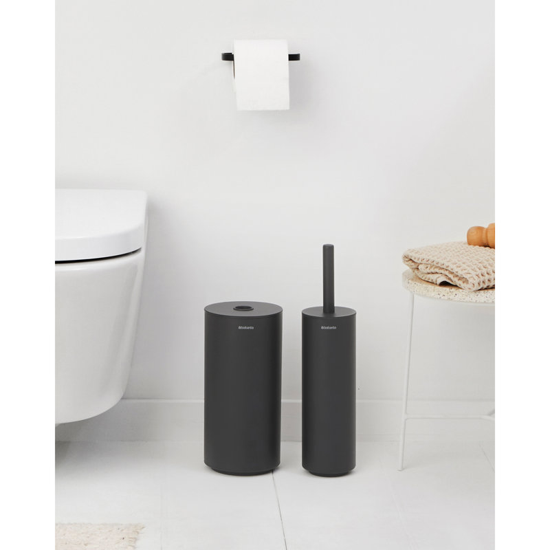 Ensemble de porte-rouleau et distributeur de rouleau de papier toilette mural, Gris infini minéral