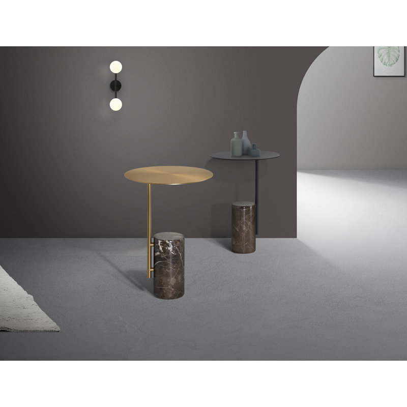 Table de bout Butler, Marron, Laiton
