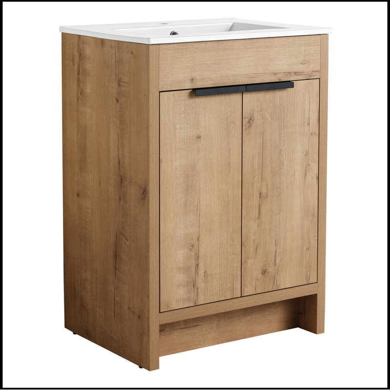 Meuble-lavabo simple avec plateau Steffany 24,00, Imitation chêne