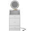 Bureau de coiffeuse 3 en 1 avec miroir lumineux - blanc, 2 tiroirs et rangement ouvert, charge, tabouret rembourré, coiffeuse compacte et espace de rangement pour station de charge