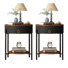 2-piece Metal Nightstand with Storage