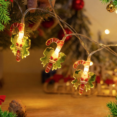 Christmas Lights Decorations, 4.9ft 10 LED Battery(Not Include) Operated Christmas Cane Light String, Waterproof Xmas Fairy Lights for Holiday Party Indoor Outdoor Home Decor