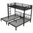 Triple Bunk Bed for Kids, Detachable Twin Over Twin Over Twin Metal Bunk Bed with Guardrails, Ladder & Storage, Converts to 3 Separate Twin Beds, Easy to Assemble, No Box Spring Needed (3 Bunk Beds for Kids, Black)
